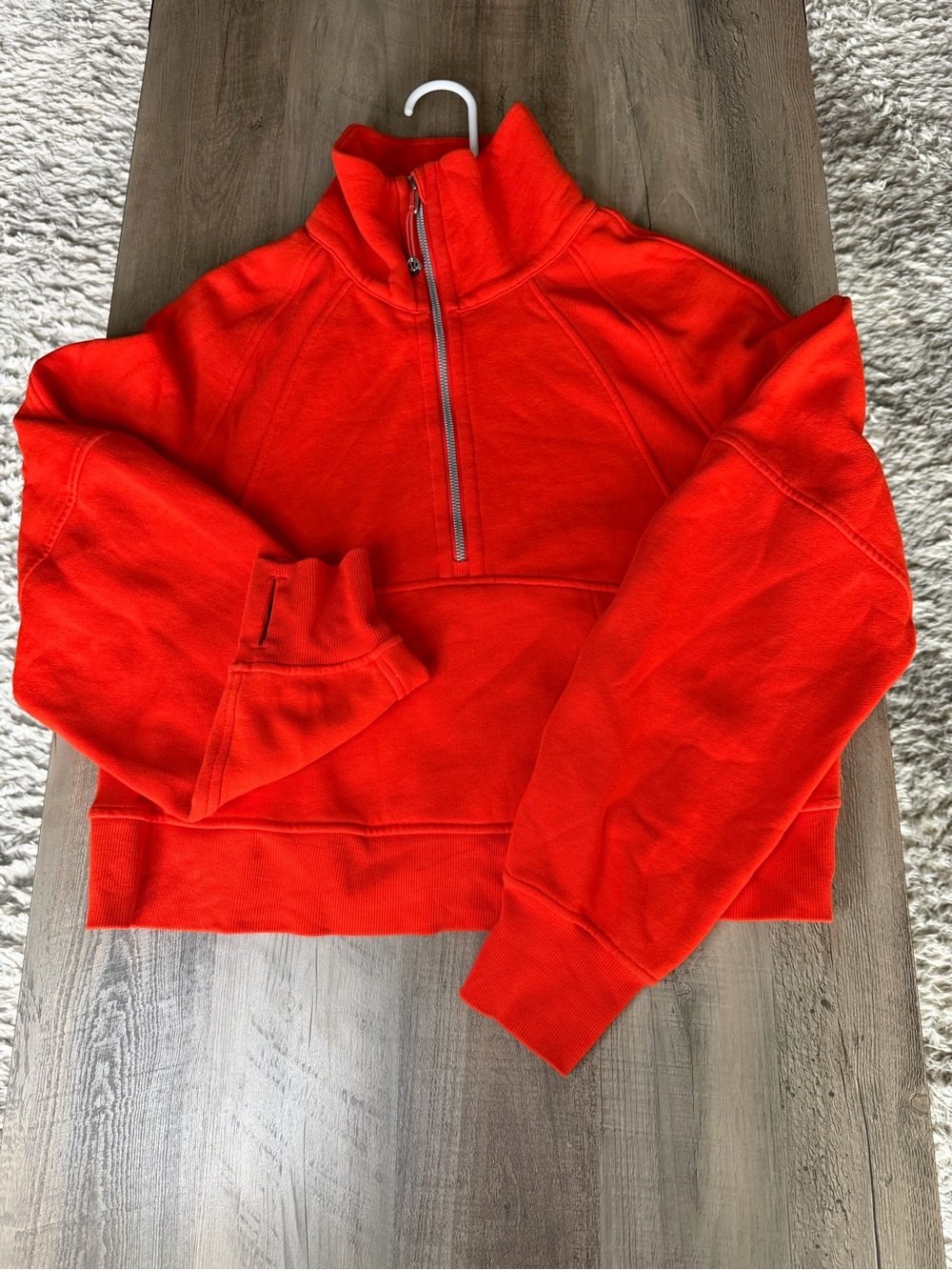 RARE NWOT Lululemon Scuba Oversized Funnel Neck Half Zip Sz XS/S *Solar Orange*🧡